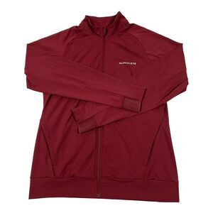 Alphalete Jacket Full Zip Burgundy Mock Neck Stretch Workout Athletic Men‎ Large